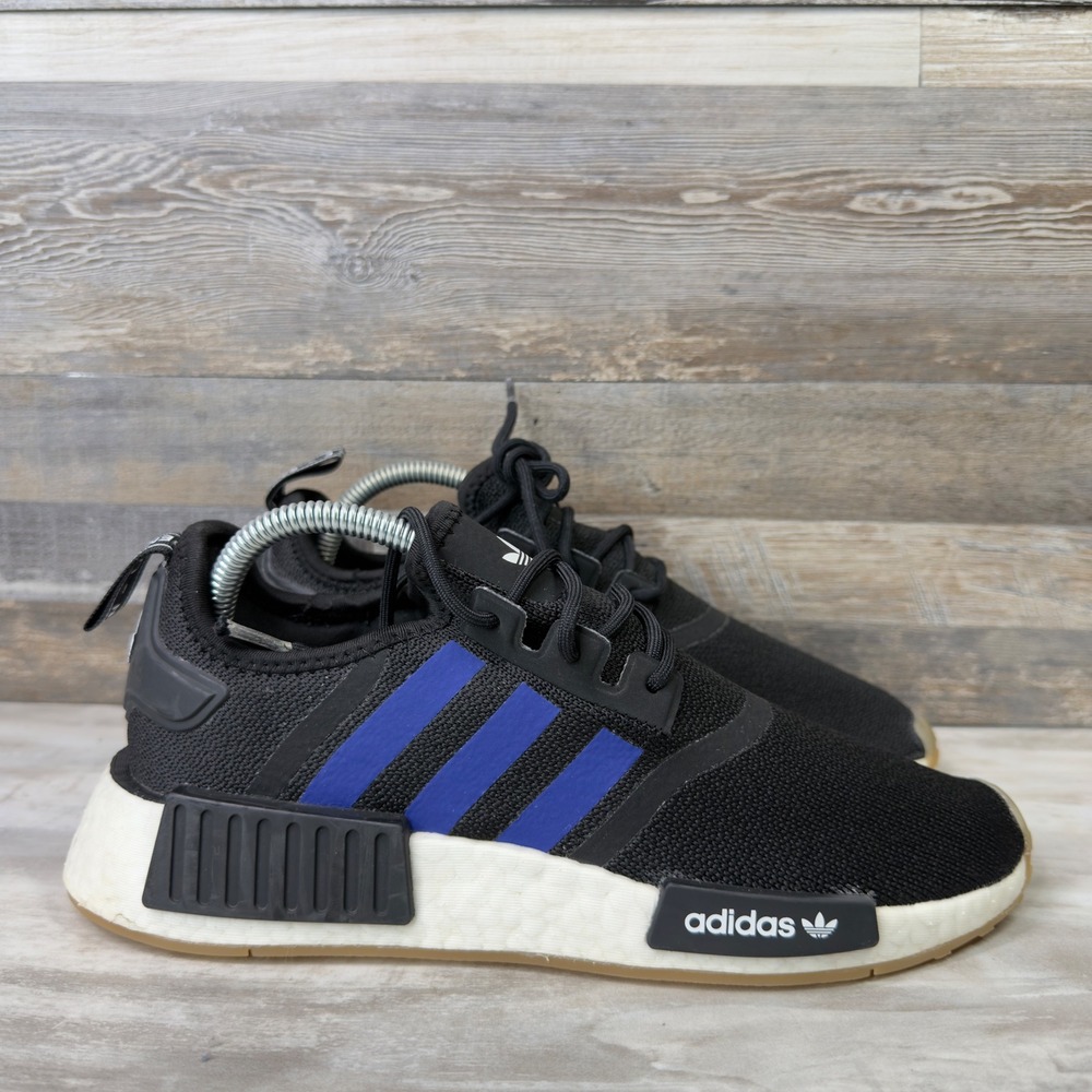 Adidas NMD R1 Men Size 7 Running Shoes Boost Mesh Black Blue Gum IE4694